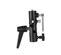 SEWACC H-Type Hot Shoe Flash Light Holder Bracket All-Metal Swivel Mount with Screws for Studio Lighting Stands Professional Photography Umbrella Support Black