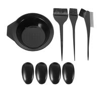 SEWACC Hair Coloring Kit 5pcs Set with Plastic Tools Black Hair Dyeing Set for Home and Salon and Nursing Supplies