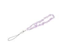 SEWACC Handmade Natural Crystal Phone Wrist Chain Lanyard with Beaded Lost Mobile Strap Lightweight Detachable for Smartphones and Keychains