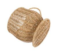 SEWACC Handwoven Imitation Rattan Basket Woven Rattan Holder Multifunctional Organizer for Coffee Capsules Dry Fruits Fresh Eggs Kitchen Countertop Storage