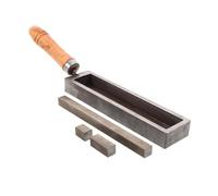 SEWACC Heavy Duty Metal Casting Refining Mold with Ergonomic Wooden Handle Precision Oil Groove Ingot Mold for Gold Silver Iron Melting Jewelry Making Crafting Tool for Professionals and