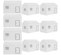 SEWACC House Shaped Candy Boxes for Wedding Favors, 11.4x6.5x6cm White Foldable Dessert Packaging Boxes, 10pcs for Party Treats and Birthday Goodie Holders