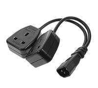 SEWACC Iec Power Cable Splitter Adapter Black to Dual Uk Pin Power Cord Compatible with Apc Ups Systems for Routers Laptops Monitors