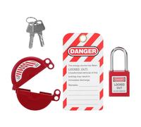 SEWACC Industrial Valve Lockout Device Set with Handle Protector for Gate, Ball, Butterfly Valves 25-64mm Diameter, Steel Beam Lock Included, Suitable for Outdoor Safety and Maintenance