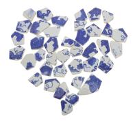 SEWACC Irregular Blue and White Ceramic Mosaic Tiles 500g DIY Craft Broken Tiles for Kitchen Backsplash Pool Decor and Home Wall Decoration