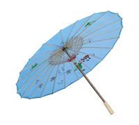 SEWACC Japanese Parasol Asian Chinese Silk Umbrella Parasol Asian Silk Umbrella Classical Dance Props for Decor (Blue)