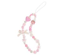 SEWACC Kawaii Beaded Phone Charm Strap Aesthetic Phone Chain Decoration for Multi Functional Beads Pearls Keys Backpacks