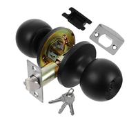 SEWACC Keyed Entry Door Knob Lock Elegant Black Three Rod Design for Bedrooms Bathrooms Silent Operation for Minimal Noise High Security Theft Lock for Residential Commercial Use