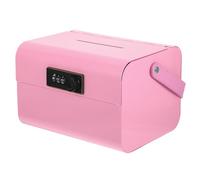 SEWACC Kids Coin Savings Jar Iron Money Box with Lock Handheld Organizer Big Capacity Storage Box for Kids Develop Saving Habits