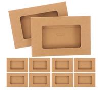 SEWACC Kraft Paper Postcard Boxes Envelop Case Lightweight and Easy to Use 10pcs with Open Window Simple and Elegant Design for Postcard and Statement Packing for Office and Home
