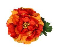 SEWACC Large Red Peony Simulation Flower Hair Clip for Women, Oversized Wedding and Party Headpiece, Photography and Stage Flower Hairpin Accessory