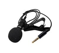 SEWACC Lavalier Microphone Condenser Recording Microphone Portable Shockproof Black Tpe Material with 3.5mm Plug for Online Teaching Video Production