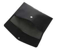 SEWACC Leather Document Bag with Snap Closure Large Capacity File Organizer for Office and Business Portable Folder for Receipt Contract and Storage
