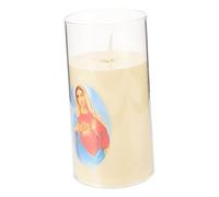 SEWACC Led Prayer Candle Flickering Battery Operated Candle for Religious Ceremonies Small Size Mary Night Light for Indoor Use