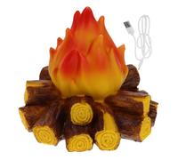 SEWACC LED Resin Simulated Campfire Lamp USB Powered Fake Flame Night Light Decorative Flame Effect Table Lamp for Home Ambience and Christmas