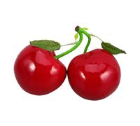 SEWACC Lifelike Artificial Cherry Model Durable Faux Fruit Decoration for Photography Home Kitchen Festive Displays Vibrant Red Miniature Cherry Ornament for and Landscape Accents