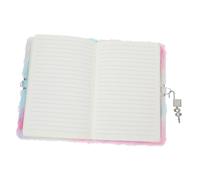 SEWACC Lockable Cartoon Cat Plush Diary for Tie Dye Fuzzy Cover Cute Notebook for Boys Secret Journal for Writing Drawing and Daily Notes Soft Furry Animal Notepad
