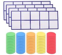 SEWACC Magnetic Ten Frames and Counters Early Math Manipulative Set for Kindergarten 2 Giant Foam Ten Frames 40 Magnetic Counters Educational Classroom Number Learning Tools for Children