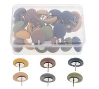 SEWACC Matte Metal Thumb Tacks 30Pcs Half-Round Push Pins for Cork Board Office Bulletin Wall Tacks for Hanging Posters Photos DIY Crafts