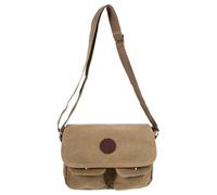 SEWACC Men's Vintage Canvas Shoulder Bag for Travelling and Working Casual Messenger Bag with Storing and Organizing Features Khaki Simple Design Portable for Men