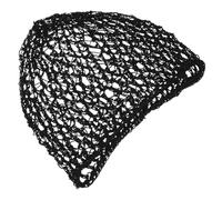 SEWACC Mesh Crochet Hair Net Snood for Women, Handmade Soft Rayon Knit Hairnet, Black Protective Hair Cover Suitable for Sleep and Daily Use