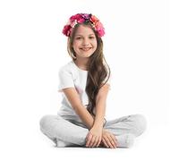 SEWACC Mexican Rose Flower Crown Headband, Day of The Dead Floral Headband, Party Costume Headpiece for Halloween Party, Pink