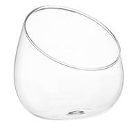 SEWACC Micro Landscape Ecological Glass Terrarium, Slant Cut Jar for Small Succulent and Air Plants, Creative Desktop Container for Indoor Home Decor, Borosilicate Glass Bottle