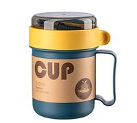 SEWACC Microwavable Soup Mug with Lid and Spoon, Breakfast Cup Soup Cup Soup Bowls Cup for Soups, Noodles, Cereal and More