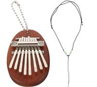 SEWACC Mini Kalimba Thumb Piano Multi-functional Pure Tone 8 Keys with Hanging Rope Lightweight Wooden and Metal Finger Piano for Beginners and Stage Performance