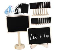 SEWACC Mini Wood Chalkboard Signs with Stands Small Framed Boards for Food Menu Buffet Wedding Reception Reusable Erasable Table Signs with Bases for Stable Placement Random Color