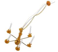 SEWACC Miniature Chandelier Model Hanging Light Warm White Mini Ceiling Lamp for Dollhouse Landscape Decoration DIY House Accessories