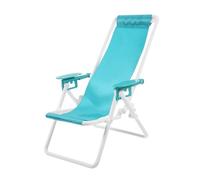 SEWACC Miniature Foldable Beach Chair Plastic Mini Lounge Deck Chair for Dollhouse Garden Decor Portable Outdoor Relaxing Seat Model for Picnic Camping