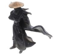 SEWACC Miniature Ninja Figurine 3CM Black Cloak Micro Landscape Ornament Mini Art Craft Little Figurines for Mini Garden Decor and Desktop Bonsai Decoration