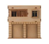 SEWACC Miniature Wooden House Model 3d Puzzle Small Wood Cabin for Diorama Crafts Pre-assembled Unpainted Cottage Suitable for Street Scene Decoration