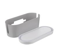 SEWACC Multipurpose Large Cable Management Box Grey Plastic Storage Holder with Lid Heat Dissipation Design for Power Strip and Data Cable Organizer Practical Storage Case for Home and