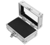 SEWACC Nail Drill Bits Storage Box Silver 50 Slots Nail Bit Holder Organizer Display Case for Manicure Tools