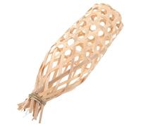 SEWACC Natural Bamboo Woven Lampshade Handcrafted Rustic Lamp Cover for Bedroom Living Decor Bamboo Strip Ceiling Light Shade for Home Hotel Restaurant