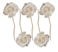 SEWACC Natural Rattan Aromatherapy Sticks 5Pcs Fireless Flower Diffuser Reeds for Room Aroma and Indoor Decoration
