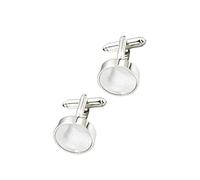 SEWACC Natural Shell Shirt Cuff Nails Silver Oval French Style Clothing Decoration Buttons for Formal and Casual Wear Easy Sew Replacement for Shirts Suits Coats Unisex