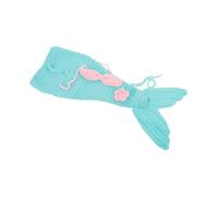 SEWACC Newborn Photography Prop Crochet Mermaid Outfit Set with Soft Breathable Yarn Headband and Tail for Professional and Home Photoshoots