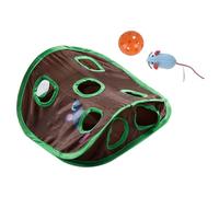 SEWACC Nine-hole Cat Tunnel with Bell and Mouse Ball Interactive Indoor Pet Tunnel Plaything for Cats for Active Exploration and Exercise