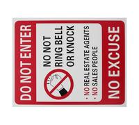 SEWACC No Soliciting Door Sign Self-Adhesive Backing, Plastic 30x40cm No Entrance Warning Label for Front Door, Do Not Knock or Ring Notice for Home and Business