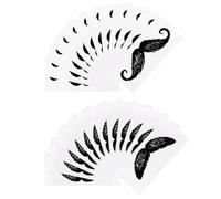 SEWACC Nose Hair Waxing Mustache Protector Beard Stickers 24pcs Set Small Curl and Handlebar Mustache Shapes Daily Use Nasal Hair Removal Accessory for Men