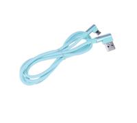 SEWACC Nylon Braided USB Fast Charging Cable with Dual Bend Heads Portable Data Cord for Phones Mint Green Flexible Durable Tpe Wire
