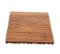 SEWACC Outdoor Interlocking Decking Tile for Balcony and Garden Self Assemble Carbonized Wood Floor with Easy Installation Low Maintenance Patio Decking Boards with Hard Wax Oil Finish