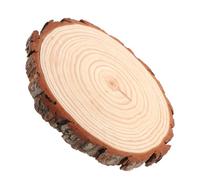SEWACC Outdoor Wooden Stepping Stone with Textured Surface and Unique Shape, Easy to Install Wood Pieces for Crafts, for Garden Paths and Walkways, Natural Beige Decorative Stepping Stone