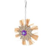SEWACC Parrot Hanging Chew 15x22cm Natural Palm Leaf Strips Bird Cage Accessory Foraging Suitable for Parakeets and Small Birds Random Color