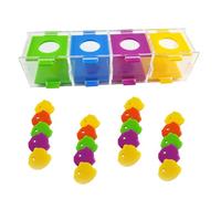SEWACC Parrot Sorting Throwing Box Conure Training Toy Interactive Bird Plaything Colorful Grid Design Suitable for Parrots and Conures Random Color