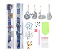 SEWACC Pendant Keychains DIY Bag Hanging Decor Creative DIY Pendants Unique Swan Shape Resin Material Assorted Color Arouse Creativity Improve Fine Motor Skill Decorate Keys and School