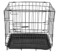 SEWACC Pet Folding Cage Metal Wire Small Dog Crate Collapsible Travel Carrier for Cat Rabbit Indoor Outdoor Use